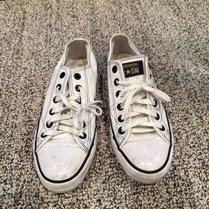 Leather Converse White Low-Top Sneakers